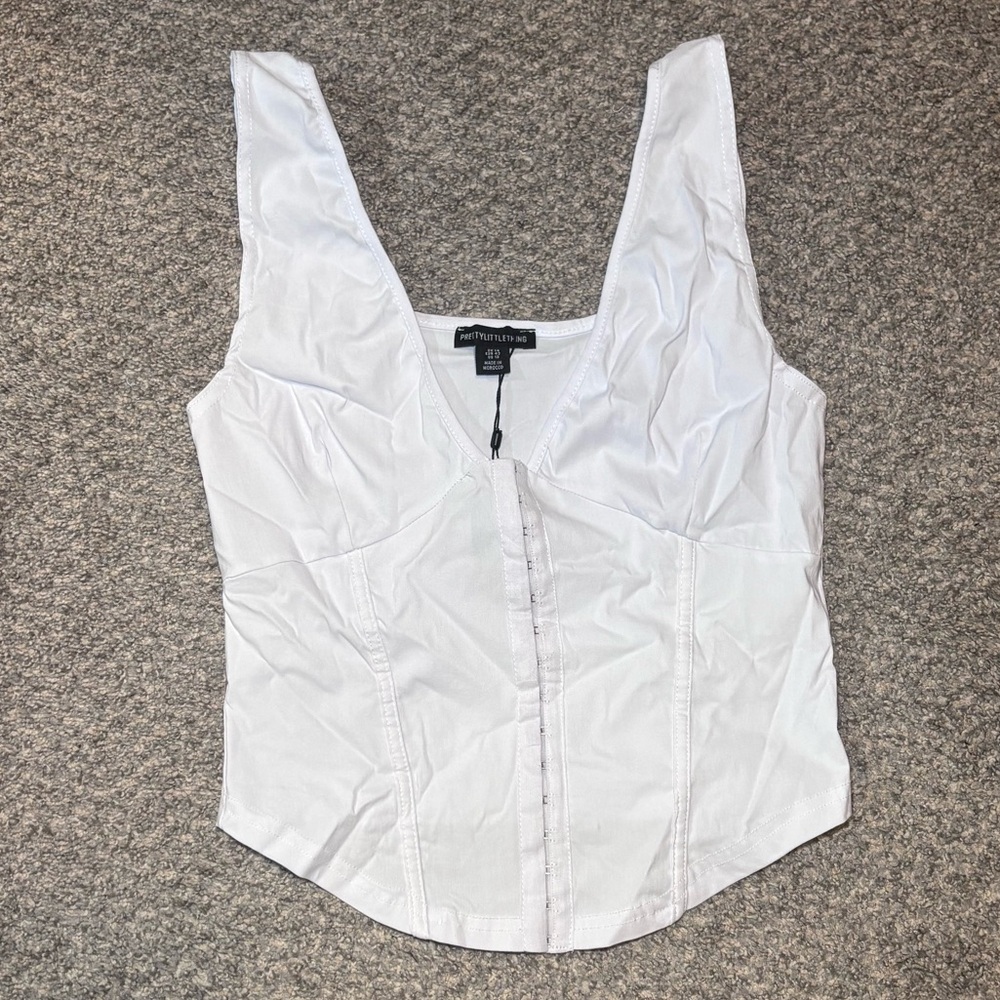 PrettyLittleThing White Sleeveless Bustier Bodysuit